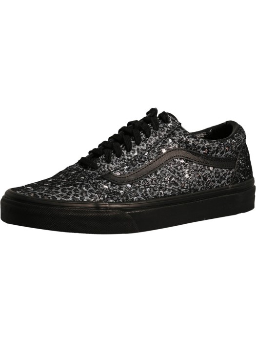 Vans Old Skool Black/Metallic Ankle-High Skateboarding Shoe Vans Old Skool Black/Metallic Ankle-High Skateboarding Shoe