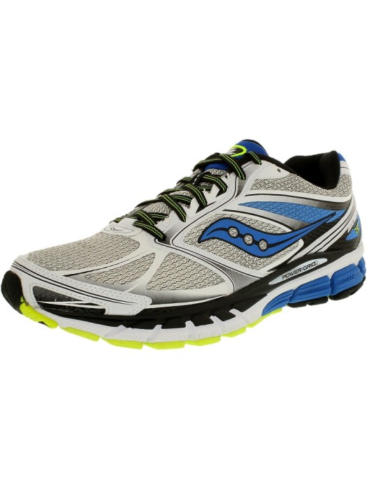 Saucony barbati Guide 8 White/Blue/Citron Ankle-High Running Shoe foto mare Saucony barbati Guide 8 White/Blue/Citron Ankle-High Running Shoe foto mare