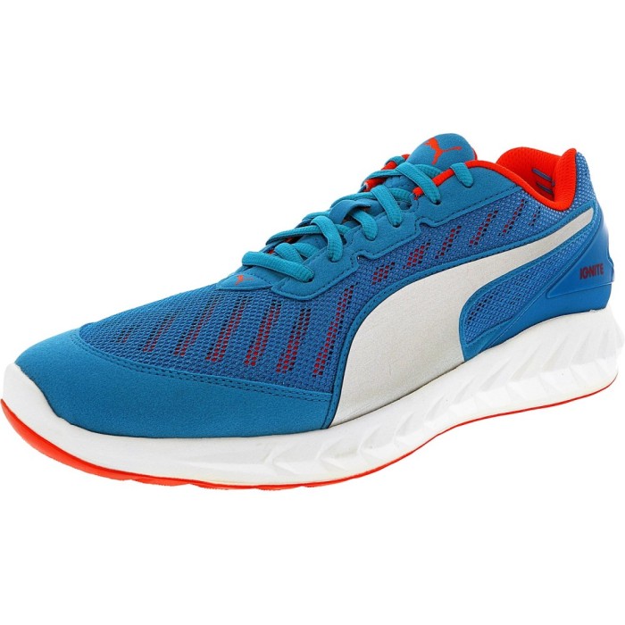 Puma barbati Ignite Ultimate Atomic Blue/Red Blast Ankle-High Mesh Running Shoe foto mare Puma barbati Ignite Ultimate Atomic Blue/Red Blast Ankle-High Mesh Running Shoe foto mare