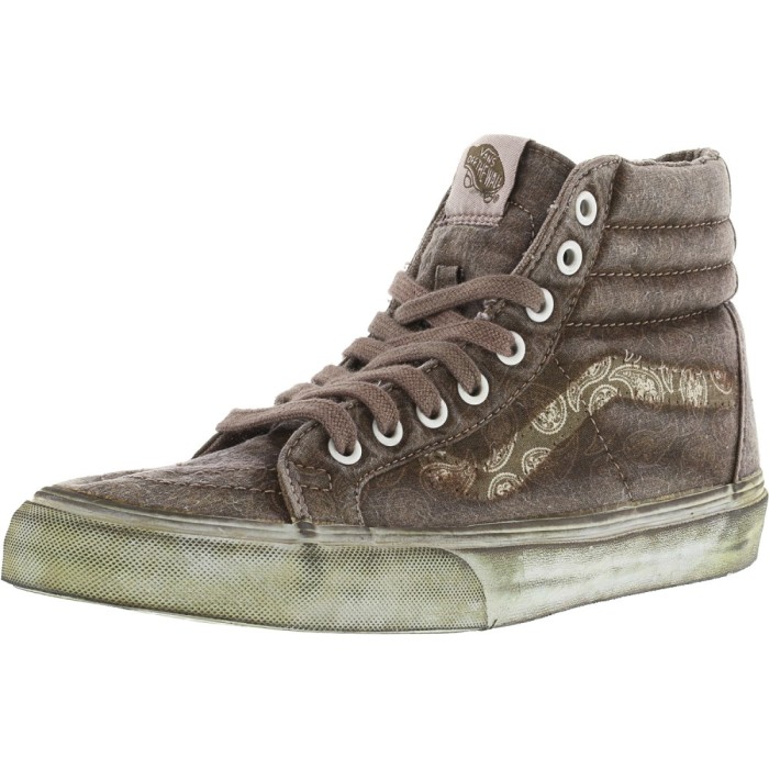 Vans Sk8-Hi Reissue + Overwash Paisley Teak Ankle-High Canvas Skateboarding Shoe foto mare Vans Sk8-Hi Reissue + Overwash Paisley Teak Ankle-High Canvas Skateboarding Shoe foto mare
