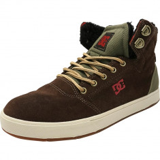 Dc barbati Crisis High Wnt Chocolate / Green Ankle-High Suede Fashion Sneaker foto