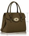 Poseta dama fabricata in Anglia LS00122 nude croc, Bej, Medie