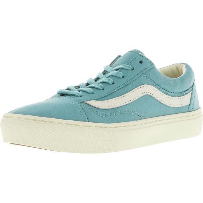 Vans Old Skool Cup Leather Aqua Sea Ankle-High Skateboarding Shoe foto mare Vans Old Skool Cup Leather Aqua Sea Ankle-High Skateboarding Shoe foto mare