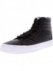 Vans Sk8-Hi Reissue Zip Premium Leather Black / Tue White High-Top Skateboarding Shoe foto