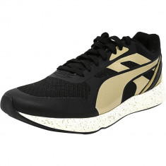 Puma barbati 698 Ignite Metallic Black / Gold White Ankle-High Fashion Sneaker foto