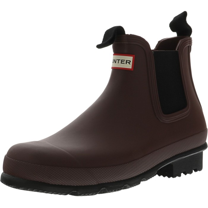 Hunter barbati Original Chelsea Dark Sole Rma Umber High-Top Rubber Rain Boot Hunter barbati Original Chelsea Dark Sole Rma Umber High-Top Rubber Rain Boot