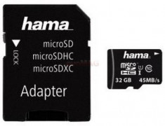 Card de memorie Hama micro SDHC 32GB, Clasa 10, UHS-I + Adaptor foto