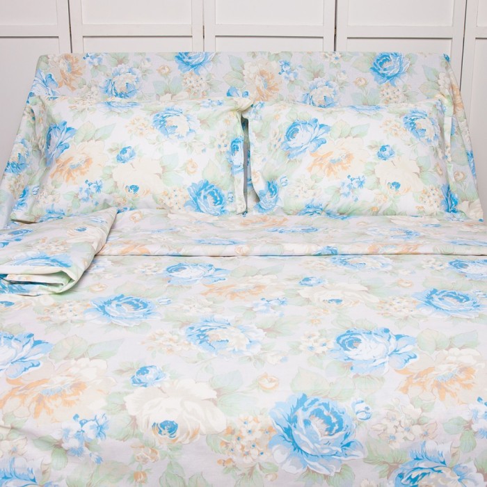 Lenjerie de pat pentru 2 persoane BonDia, Model Nuria 201, 100% bumbac, 4 piese foto mare Lenjerie de pat pentru 2 persoane BonDia, Model Nuria 201, 100% bumbac, 4 piese foto mare