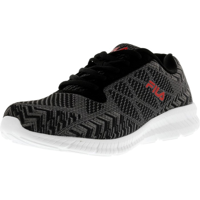 Fila barbati Memory Speed Knit Black / Castlerock Red Ankle-High Running Shoe foto mare Fila barbati Memory Speed Knit Black / Castlerock Red Ankle-High Running Shoe foto mare