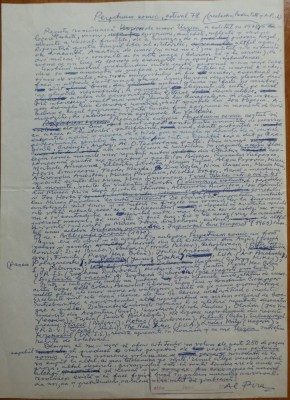 Manuscris al criticului si scriitorului Alexandru Piru, Perpetuum comic estival 1978 foto
