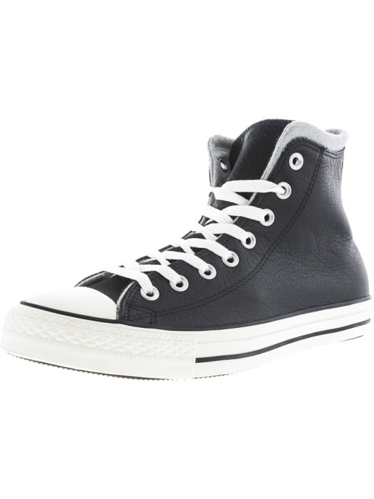 Converse Chuck Taylor All Star Hi Black / Egret Dolphin High-Top Leather Fashion Sneaker foto mare Converse Chuck Taylor All Star Hi Black / Egret Dolphin High-Top Leather Fashion Sneaker foto mare