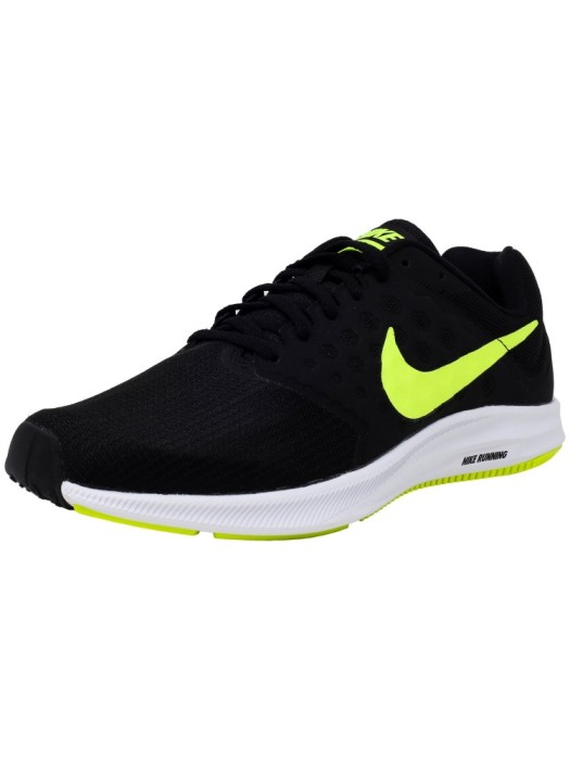 Nike barbati Downshifter 7 Black / Volt White Ankle-High Running Shoe foto mare Nike barbati Downshifter 7 Black / Volt White Ankle-High Running Shoe foto mare