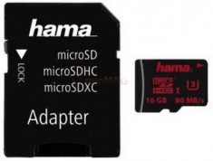 Card de memorie Hama micro SDHC 16GB, UHS-I + Adaptor foto