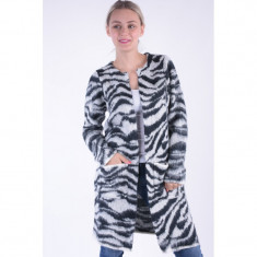 Cardigan Lung Vero Moda Zanzana Open Alb Gri foto