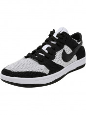 Nike barbati Dunk Flyknit White / Black-Wolf Grey Ankle-High Basketball Shoe foto