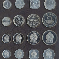 SRI LANKA █ SET DE MONEDE █ 1, 2, 5, 10, 25, 50 Cent, 1, 2 Rupee █ 1978-2006 UNC