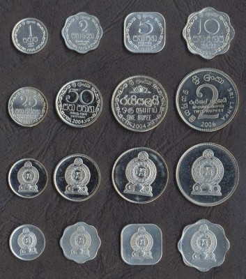 SRI LANKA █ SET DE MONEDE █ 1, 2, 5, 10, 25, 50 Cent, 1, 2 Rupee █ 1978-2006 UNC foto