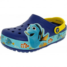 Crocs Boys Kids Crocslights Finding Dory Cerulean Blue/Lemon Ankle-High Rubber Flat Shoe foto