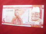 Bancnota 5 Dalasis Gambia -Pasare rosie 2015