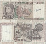 1982 (3 XI), 5.000 lire (P-105b.2) - Italia! (CRC: 40%)