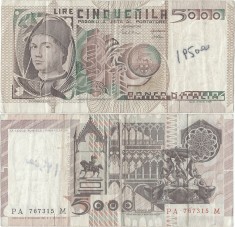 1982 (3 XI), 5.000 lire (P-105b.2) - Italia! (CRC: 40%)