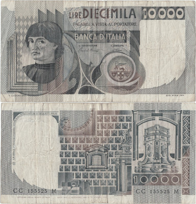 1982 (3 XI), 10.000 lire (P-106b.2) - Italia! (CRC: 36%) foto