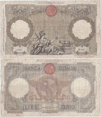 1941 (19 VIII), 100 lire (P-55b.20) - Italia! (CRC: 75%) Fascio! foto