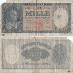 1961 (14 IX), 1.000 lire (P-88d) - Italia! (CRC: 67%)