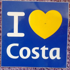 Abtibild fosforescent I Love Costa, vas croaziere, dimensiune 9X9 cm