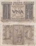 1939 (14 XI), 1 lire (P-26) - Italia! (CRC: 26%)