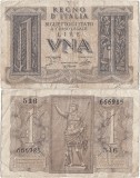 1939 (14 XI), 1 lire (P-26) - Italia! (CRC: 26%)