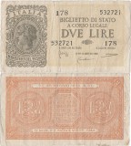 1944 (23 XI), 2 lire (P-30b) - Italia! (CRC: 38%)