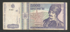 ROMANIA 5000 5.000 LEI 1993 [16] P-104 foto