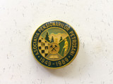 Insigna asociatia pensionarilor petrosani mineri miner minerit 1949-1989 RSR, Romania de la 1950