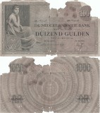 1938 (1 IX), 1.000 gulden (P-48a.5) - Țările de Jos!