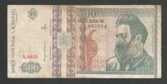 ROMANIA 500 LEI 1992 [10] Filigran Profil , P-101b foto