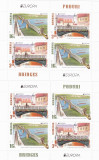 PODURI,EUROPA CEPT ,2X MINISHEET,2018,NEUZAT,MNH,ROMANIA., Arhitectura, Nestampilat