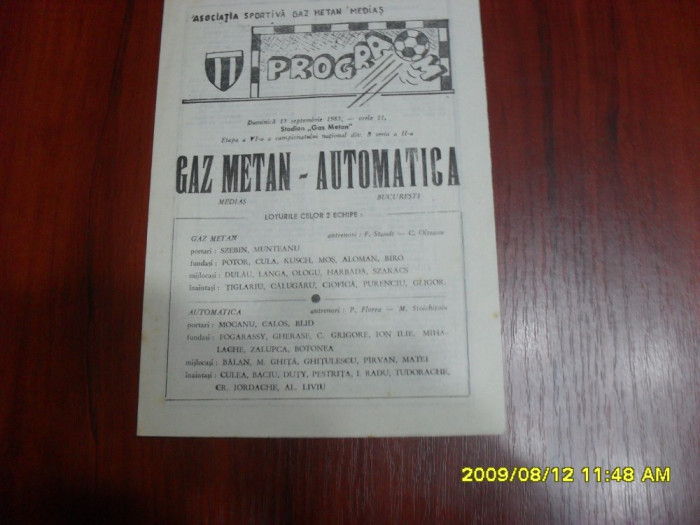 program Gaz M. Medias - Automatica Buc.