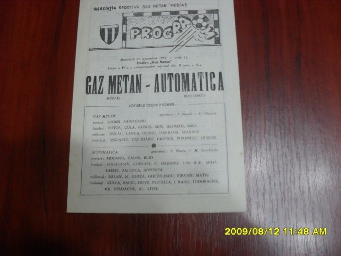 program Gaz M. Medias - Automatica Buc.