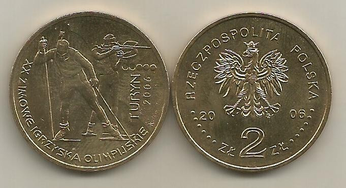 POLONIA 2 ZLOTI 2006 J.O. Iarna TORINO [1] a UNC , livrare in cartonas