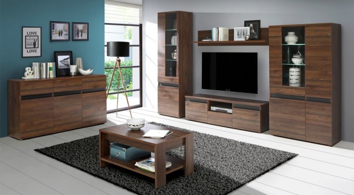 Set De Mobila Living Din Mdf 6 Piese Fuler Walnut Arhiva