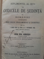 ION PH.GHETU(semnatura olografa)CODICELE DE SEDINTA AL ROMANIEI, 1903 foto