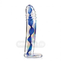 Dildouri de sticla - Icicles Spirla Albastra Penis din Sticla Nr 9 foto