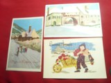 Set 3 Ilustrate-Felicitari Anul Nou , anii &#039;40-50