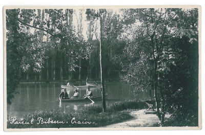 3870 - CRAIOVA, Bibescu Park, Romania - old postcard, real PHOTO - unused foto