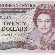 Eastern Caribbean 20 dollars dolari ND(1985-88) VF