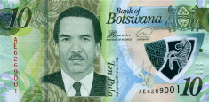 BOTSWANA ? bancnota ? 10 Pula ? 2018 ? UNC ? necirculata polimer foto