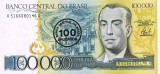 BRAZILIA █ bancnota █ 100 Cruzados █ 1986 █ P-208 █ UNC █ necirculata