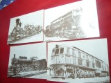 Set 4 Fotografii Locomotive Romanesti vechi Ed. 1994, Necirculata, Printata