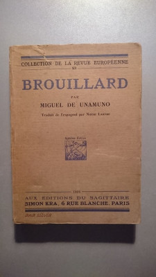 Brouillard - Miguel de Unamuno - trad. Noemi Larthe 1926 foto